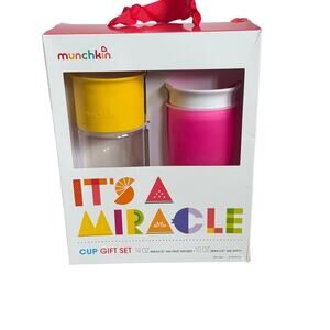 Munchkin Miracle 360 Sippy Cup Gift Set Pink/Yellow Leak Proof Toddler Cups NEW